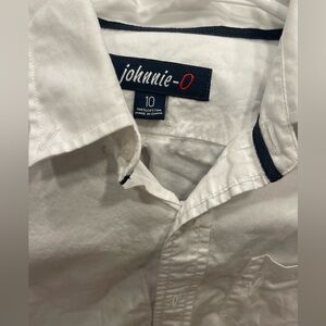 Johnnie-O White Button Down Shirt Boy 10
